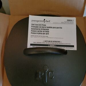 Pampered Chef Cast Iron Grill Press